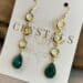 Earrings with emerald gold plated