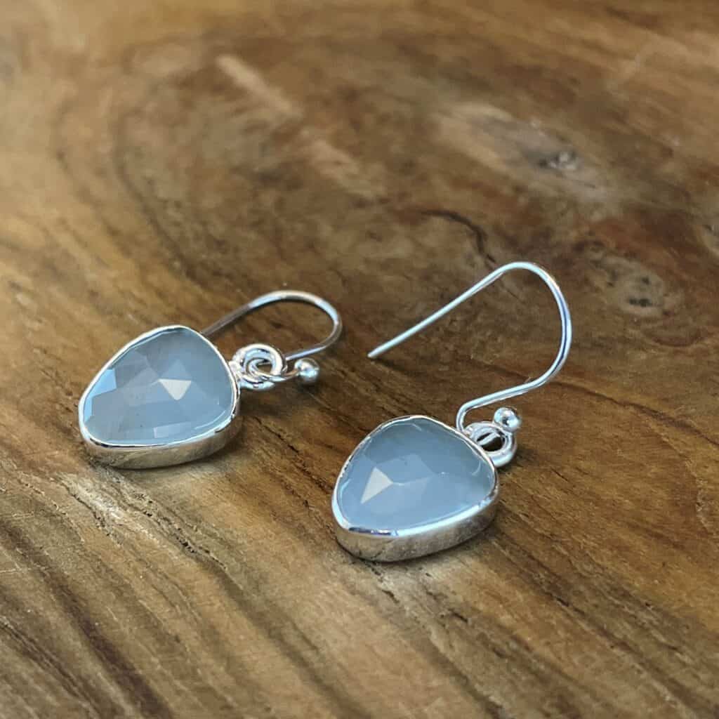 Earrings with aquamarine