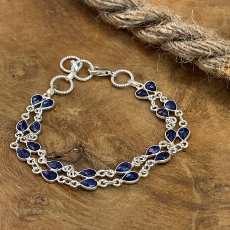Bracelet avec saphir bleu