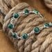 Bracelet with 10 green malachite stones