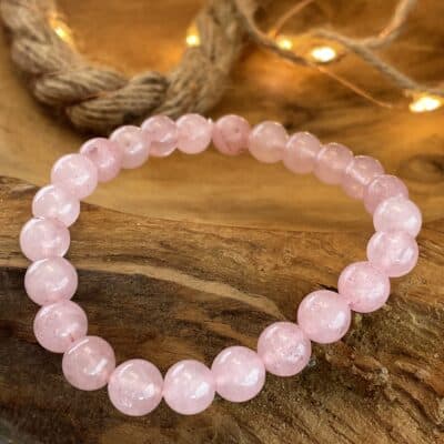 bracelet en pierres gemmes quartz rose-2