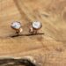 silver ear studs with uncut diamond_rose gold