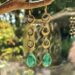 Earrings with emerald gold plated-3
