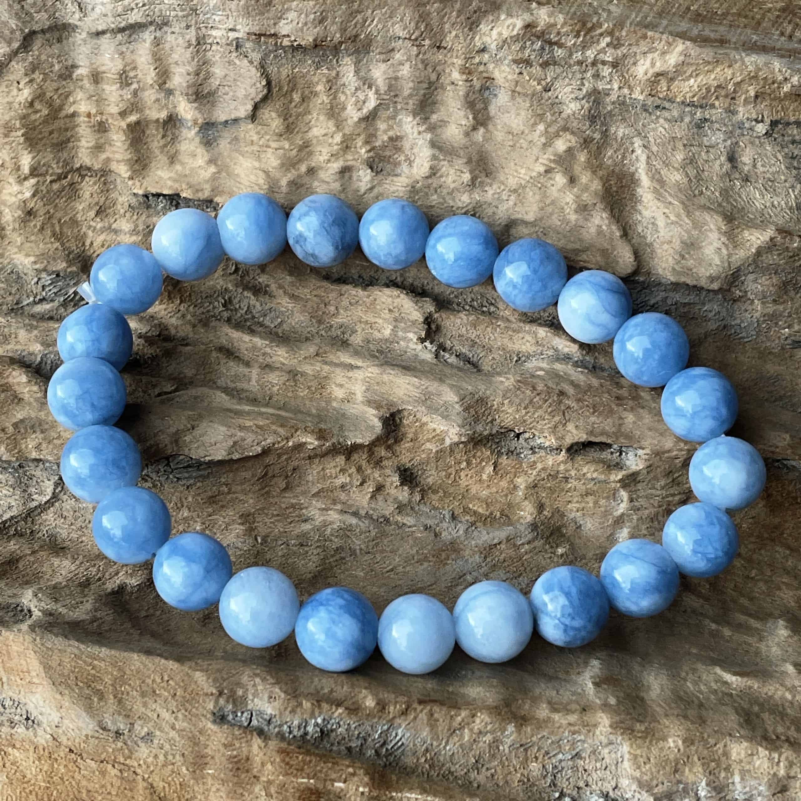 Buy Blue Lace Agate Bracelet Crystal Stone 7 mm Beads for Healing and  Crystal Healing Stones Bracelet (Color : Light Blue) at Amazon.in