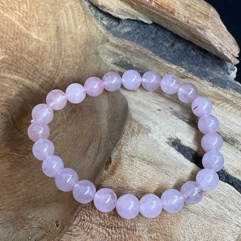 Bracelet en pierres gemmes quartz rose