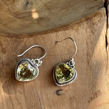 Heart-shaped citrine earrings-3