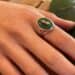 Ring solitaire with malachite