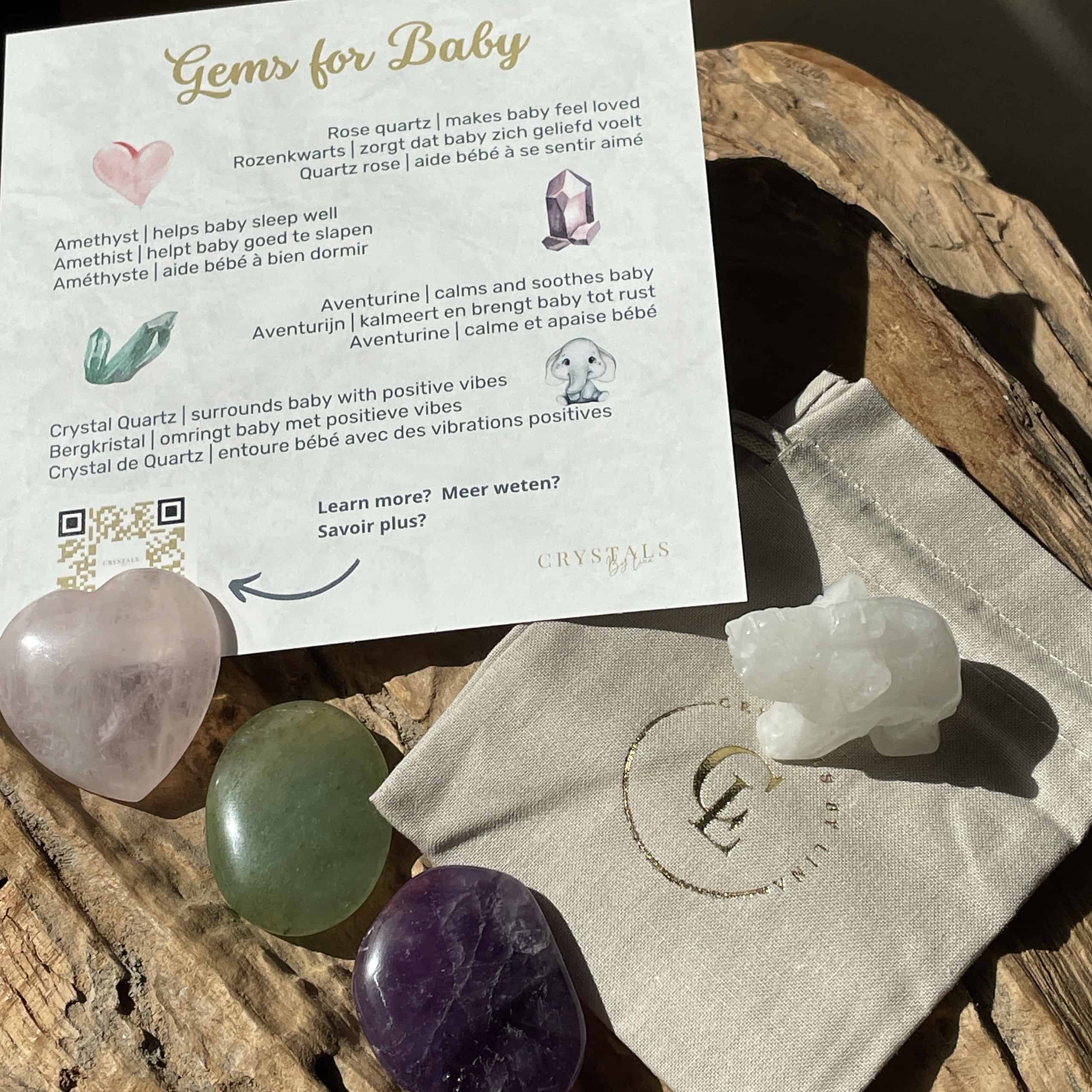Coffret cadeau pierres précieuses bébé - Crystals by Lina