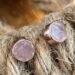 boucles d'oreilles clous avec quartz rose