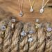 birthstone april - silver jewelry with uncut diamond