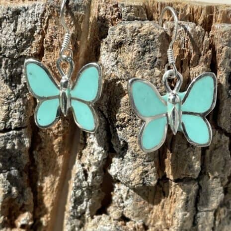 butterfly earrings turquoise