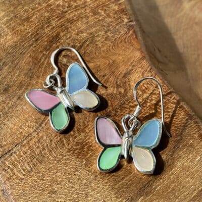 kleurrijke vlinder oorbellen-2