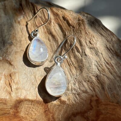 Rainbow moonstone earrings drop - 1
