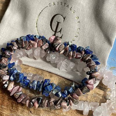 Edelsteen set vriendschap - lapis lazuli - rozenkwarts - rhodoniet (3)
