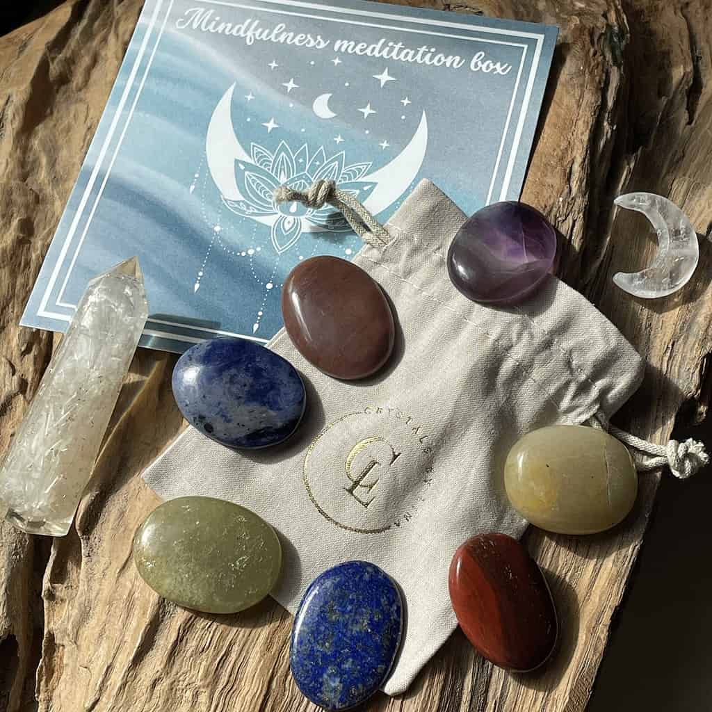 Mindfulness Meditation Box with chakra stones