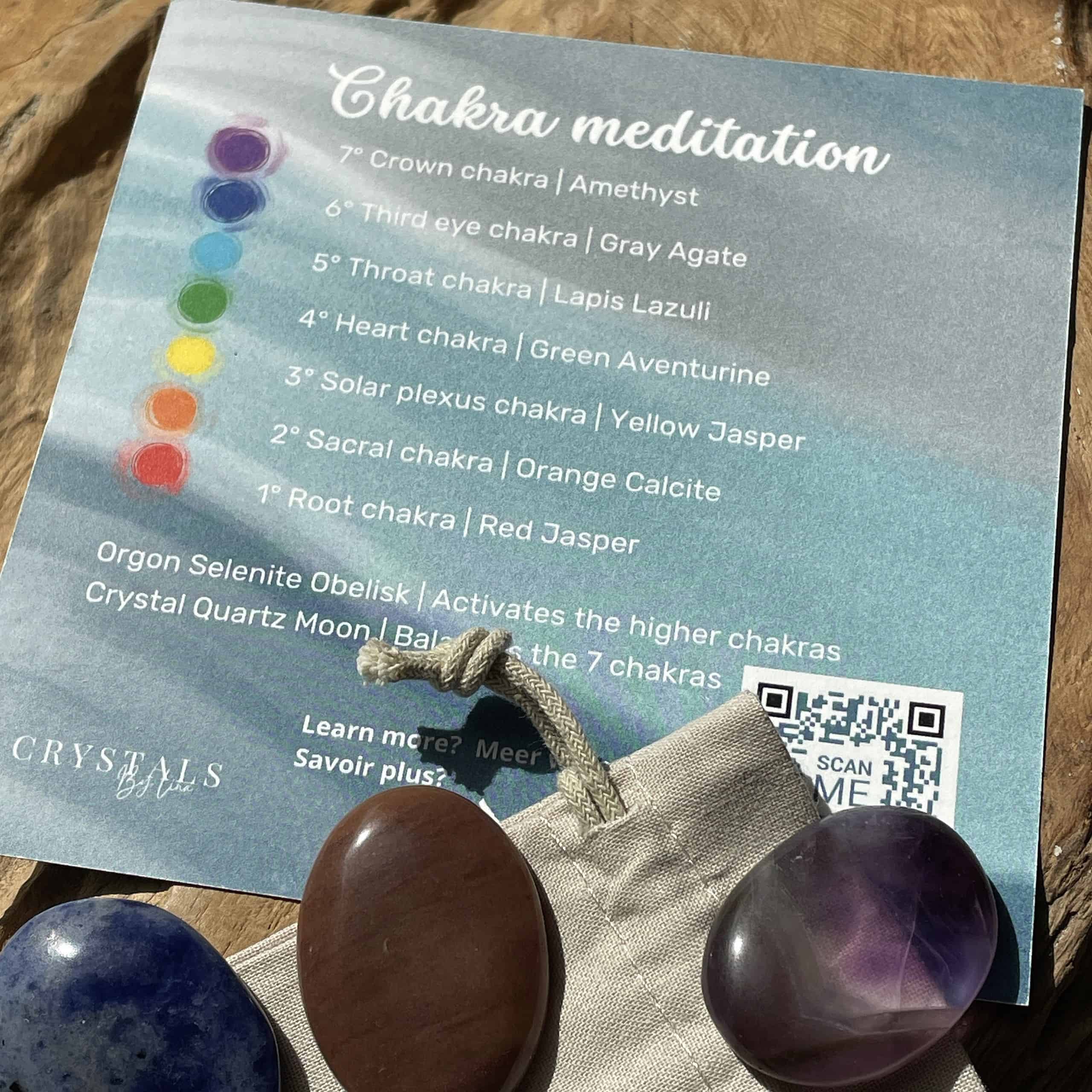 Chakra meditation stones - large - Crystals by Lina